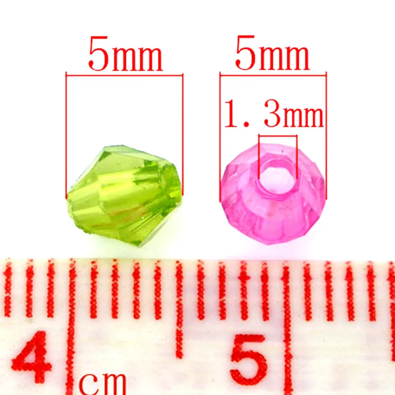 25000Pcs Spacer Beads Acrylic Faceted Bicone Transparent Colorful Mixed For Charms Bracelets Jewelry DIY Finding 5mm