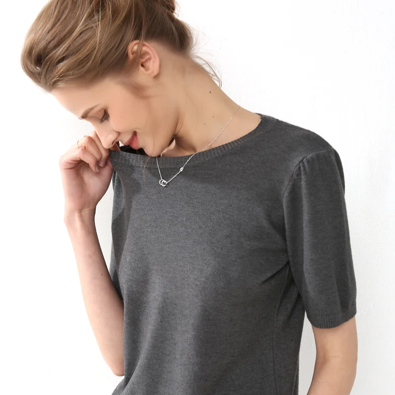 Новинка 2020 модные летние футболки женские повседневные трикотажные однотонные с