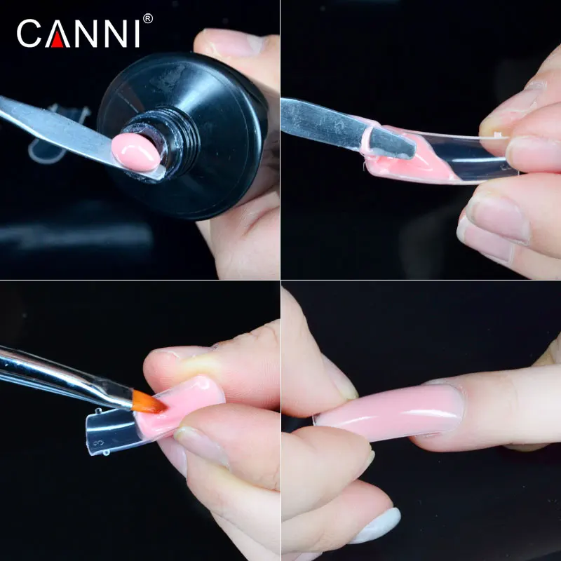 CANNI 100 шт./кор. продлить удаляется вымачиванием светодиодный конструирующий Гель-лак для ногтей, акриловый лак для ногтей с украшением в виде кристаллов поли гель быстро построить 10 Размер быстро поддельные накладные ногти
