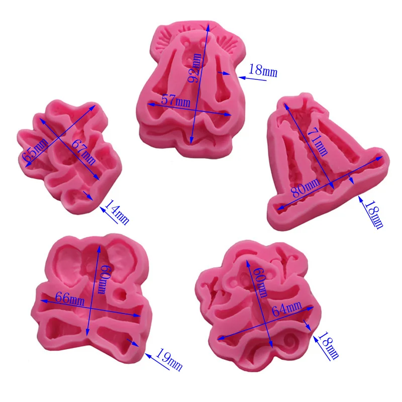 Милые детские силиконовые формы в форме жирафа кролика слона льва обезьяны