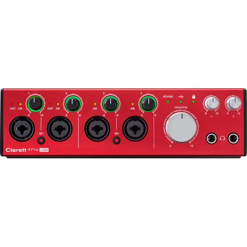 Профессиональная звуковая карта Focusrite Clarett 4Pre 18 входов/8 выходов USB аудио