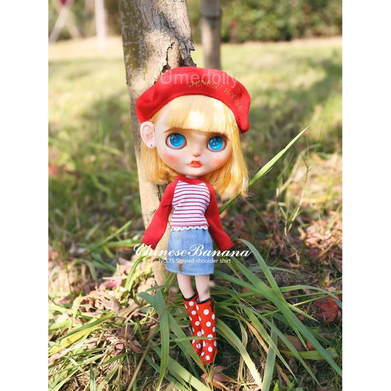 1 шт 1/6 кукла модная полосатая футболка с длинными рукавами для Blyth Licca azone