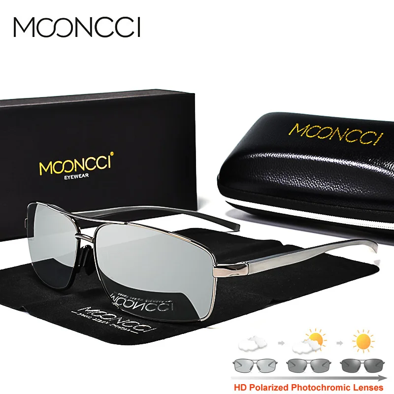 MOONCCI фотохромные солнцезащитные очки, мужские Поляризованные алюминиевые очки-хамелеоны, HD очки для вождения, солнцезащитные очки, мужские очки - Цвет линз: Gray Photochromic