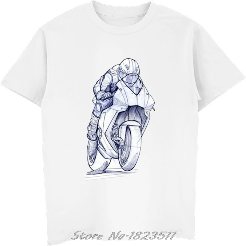 white new Moto Tete De Mort мужские футболки с 3D принтом модные летние классные хипстерские футболки мотоциклетные футболки с коротким рукавом размера плюс - Цвет: white new