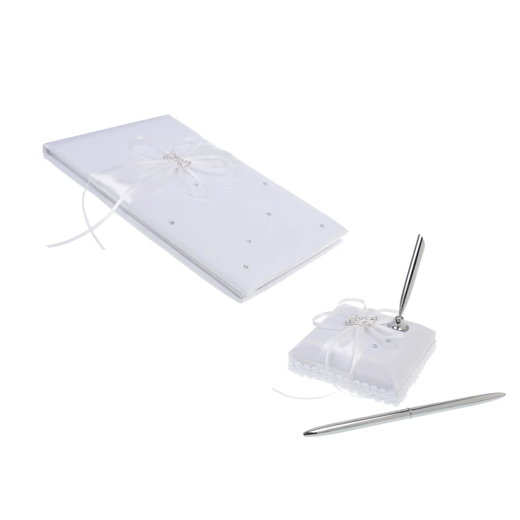 Белый свадебный гостевый зарегистрированный комментарий книга Серебряная ручка