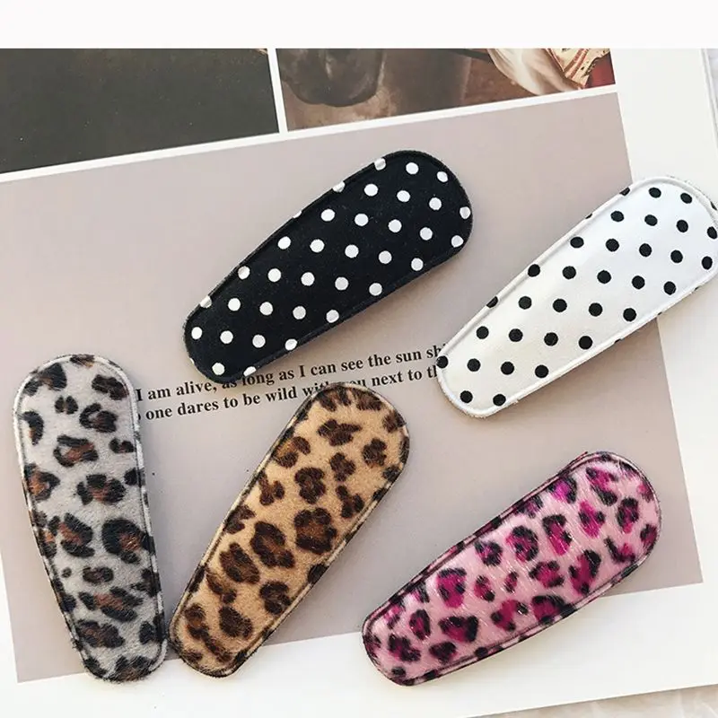 1 шт. металлические заколки с тканевым покрытием леопардовые красивые для волос