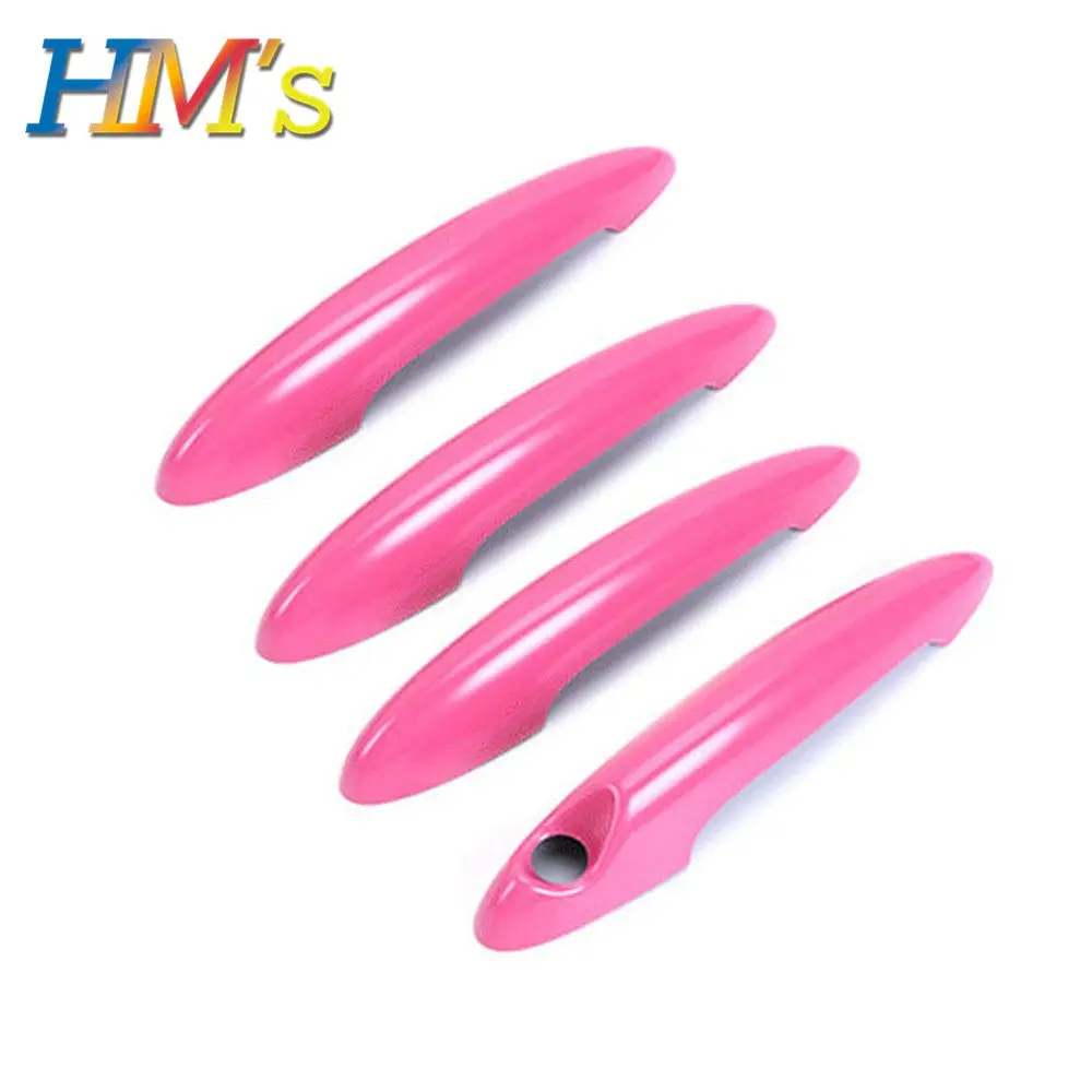 4PCS Pink Наклейки для MINI Countryman Clubman, дверные ручки, наклейки для MINI Cooper R55 R56 R57 R58 R59 R60 R61, аксессуары для стайлинга автомобилей - Название цвета: 4PCS Pink