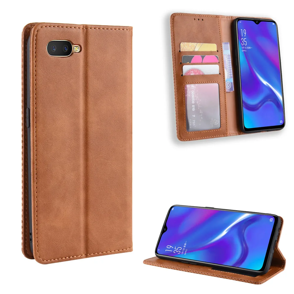 Роскошный тонкий кожаный флип чехол в стиле ретро Oppo R17 Neo CPH1893 кошелек с
