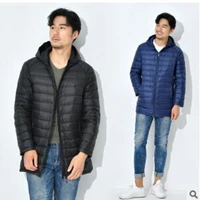 spring and autumn new mens light down jacket mens long hooded thin jacket mens outdoor down jacket plus size xs 3xl