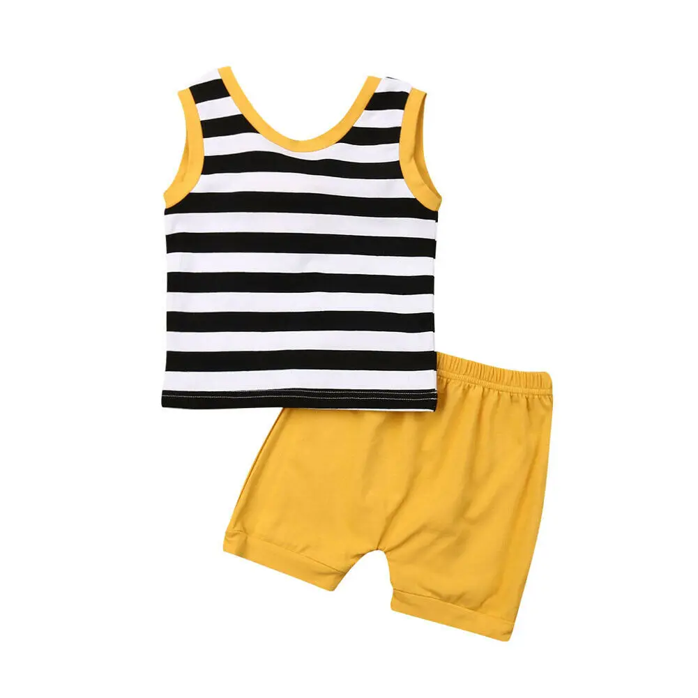 Топ без рукавов для новорожденных девочек Полосатая майка с v-образным вырезом на