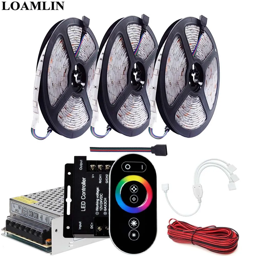 Светодиодная ленсветильник RGB 5050SMD 5 м 10 15 20 30 светодиодов на метр сенсорный пульт