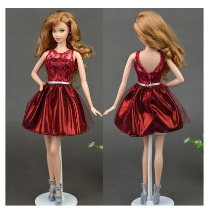x148h a dress only Брендовая Новинка, хорошее качество, одежда, пальто, брюки, облегающее Вечернее красное, синее кружевное платье, юбка, аксессуары для BB 1:6, кукла BBI00590 - Цвет: x148h a dress only