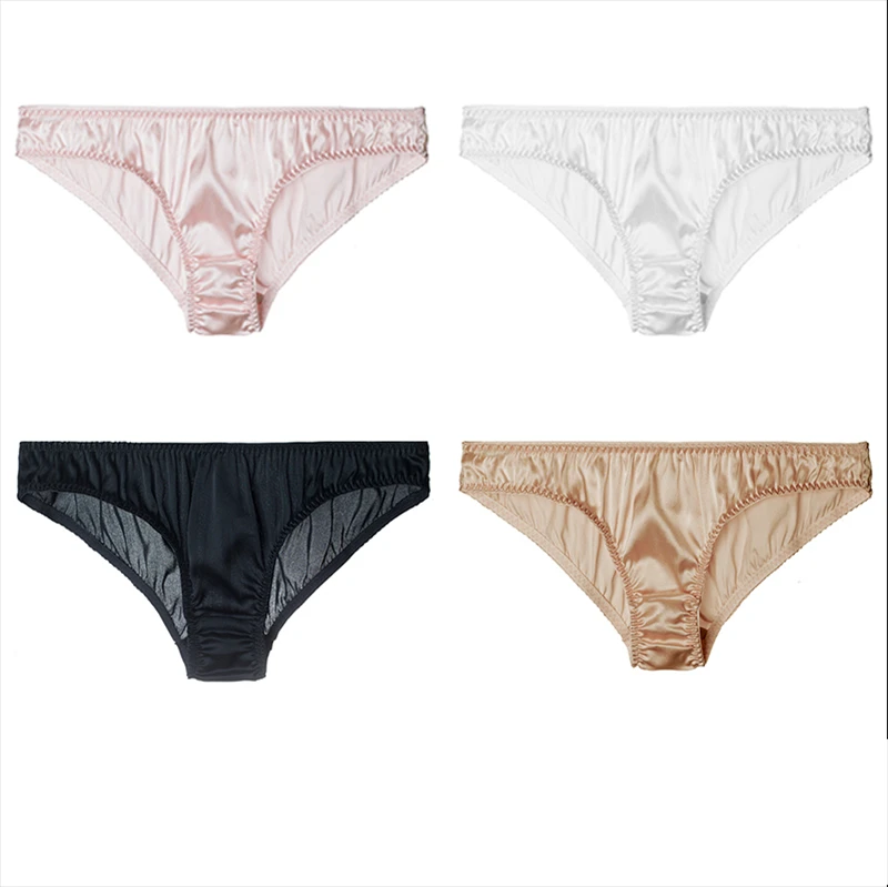 3 шт./лот 100% натуральный шелк женские трусики нижнее белье Для женщин трусы G