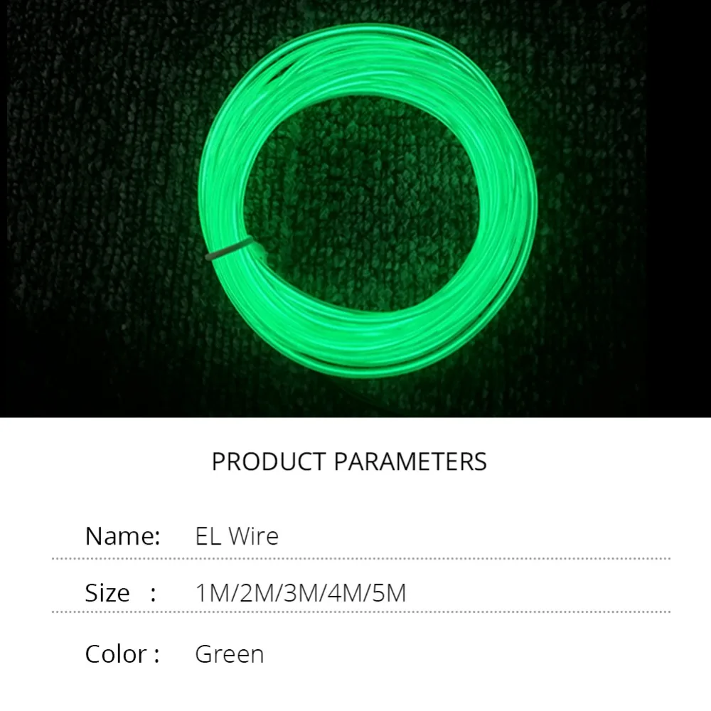 СВЕТОДИОДНЫЙ Автомобильный Стайлинг зеленого цвета 1 м 2 3 4 5 окружающей среды