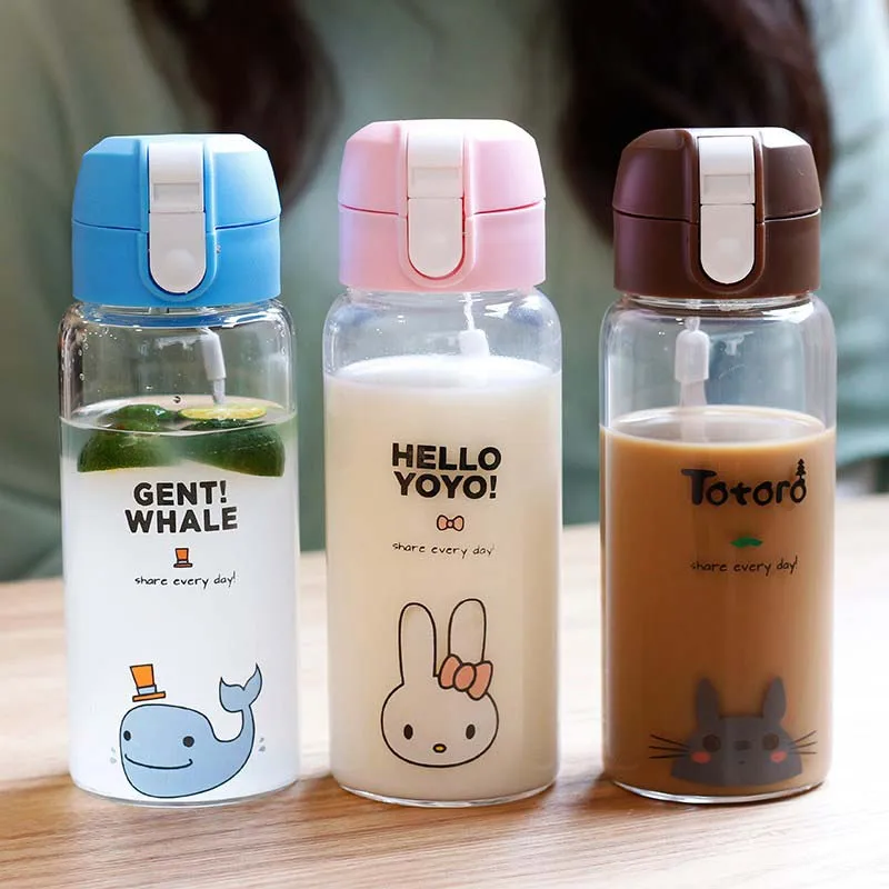 Креативная стеклянная бутылка для воды с искусственным КАКТУСОМ Женская