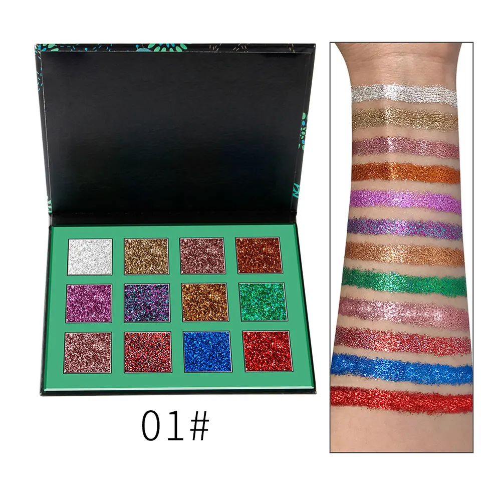 Aikimuse 12/15 цветов Алмазные блестки палитры теней матовый блеск палитра для век