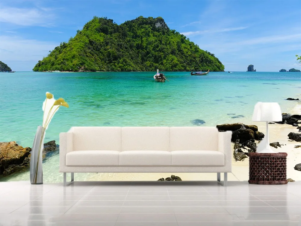 

[Self-Adhesive] 3D Shrubbery Ocean Islands 12 Wall Paper mural Wall Print Decal Wall Murals