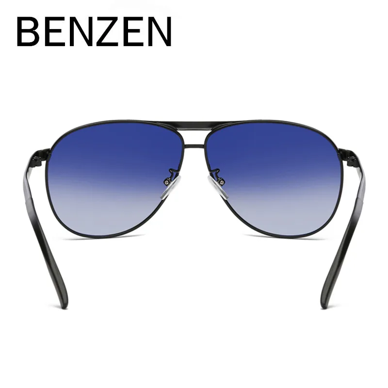 Солнцезащитные очки BENZEN Polarized для мужчин с металлической оправой, авиационные очки с защитой от УФ-лучей 400, водительские очки Gafas Shades с чехлом 9263 on.