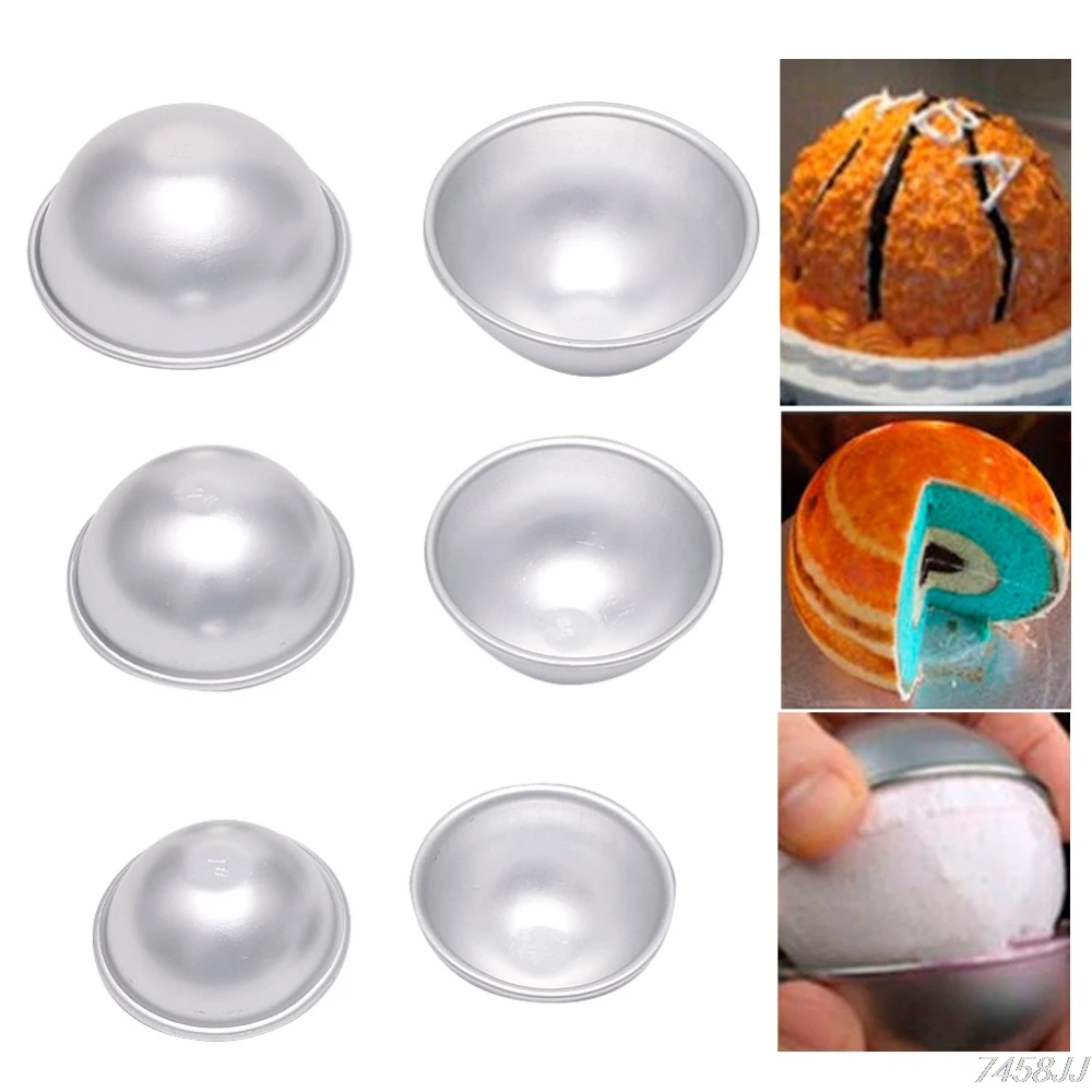 2 шт. полукруглые алюминиевые формы для ванной Сферическая форма выпечки тортов