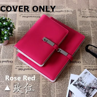 rose red cover only A5 A6, металлический привязной трос, креативный конфетный многоразовый ежедневный вкладыш, filofax, блокнот, записная книжка, школьные принадлежности - Цвет: rose red cover only