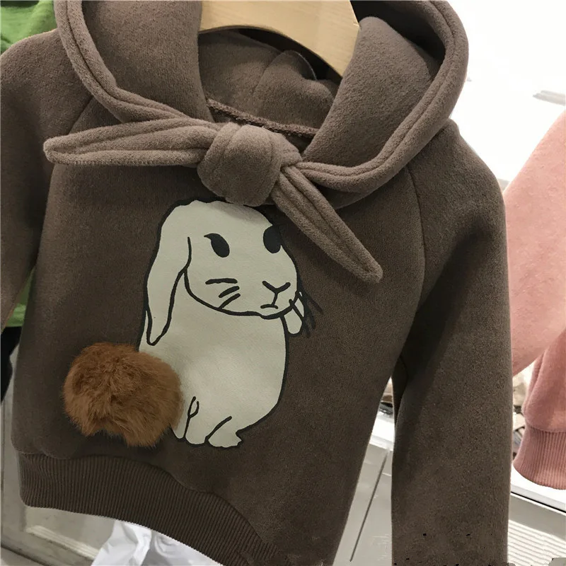 Одежда для маленьких мальчиков и девочек новый вельветовый свитер с кроличьим