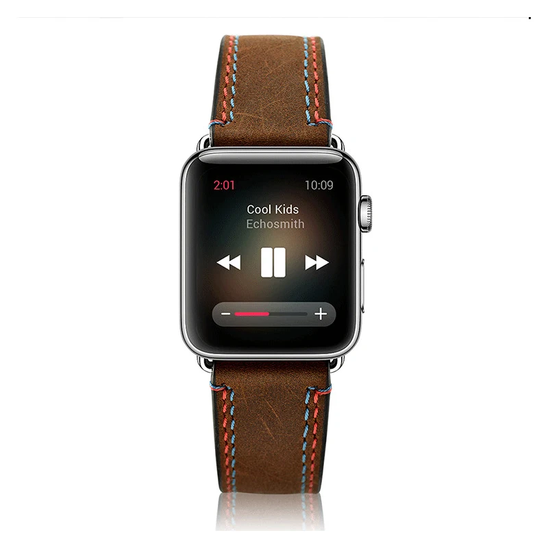 Ремешок для наручных часов Apple Watch Series 4 5 винтажный браслет из натуральной кожи 1 2