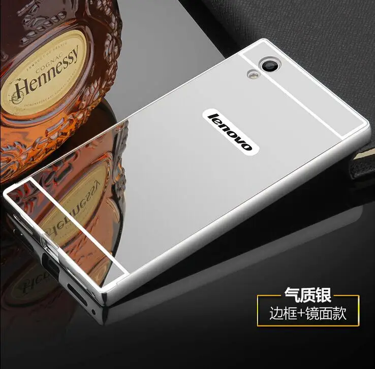 Silver Для Fundas lenovo P70 металлический чехол зеркальная задняя крышка и алюминиевая рамка набор жесткий чехол для телефона чехол s для lenovo P70 P70t P 70 чехол Capa - Цвет: Silver