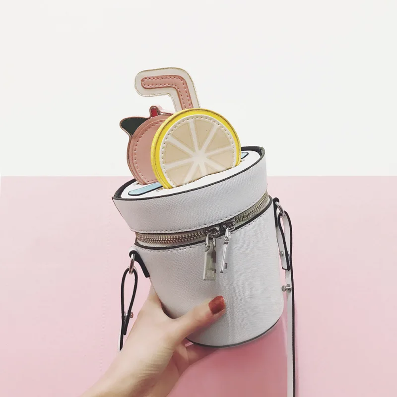 Забавная Милая модная чайная чашка форма сумка на плечо лимонная белая