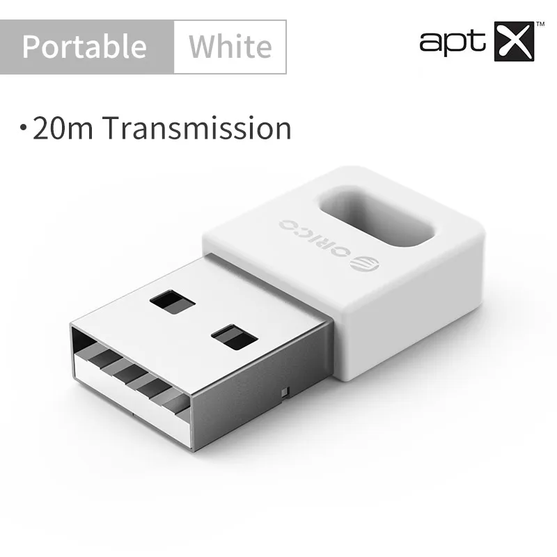 White Portable Model ORICO беспроводной USB Bluetooth компьютерный адаптер 4,0 aptx Bluetooth ключ музыкальный передатчик звуковой приемник Bluetooth адаптер - Цвет: White Portable Model