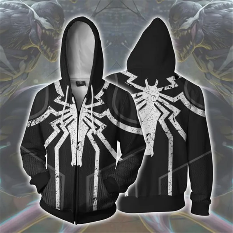 Zipper style Железный Человек-паук косплей Питер парке костюм Venom Человек-паук повседневные худи и свитшоты толстовка куртка на молнии для взрослых мужчин и женщин - Цвет: Zipper style