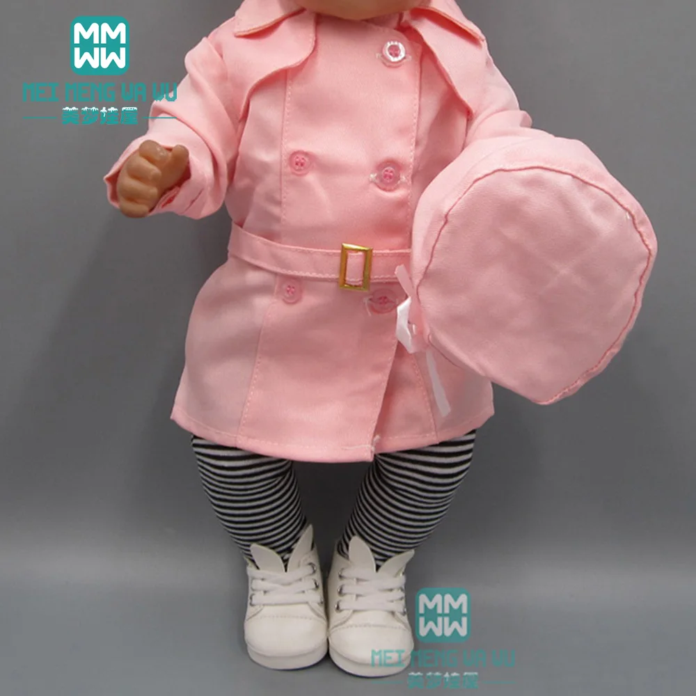 Одежда для куклы подходит кукол новорожденных 43 см розово красный мультяшный