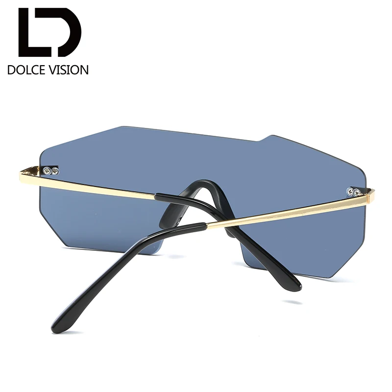 Модные трендовые роскошные солнцезащитные очки без оправы для женщин зеркальные