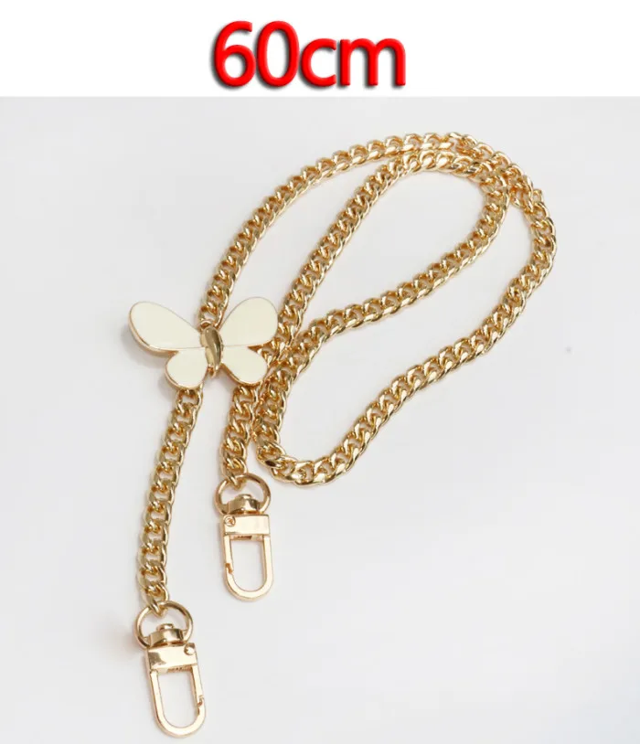 60cm Gold DIY аксессуары 50 см-150 см Сменные золотые металлические цепочки, плечевые ремни для маленьких сумок, сумки модные 8 мм сумки с ручками ремни - Цвет: 60cm Gold