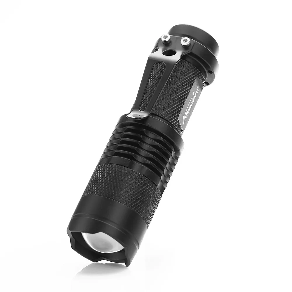Alonefire SK68 CREE XPE Q5 светодиодный мини-фонарик Портативный Zoomable CREE Q5 светодиодный фонарь фонарик освещение для AA или 14500
