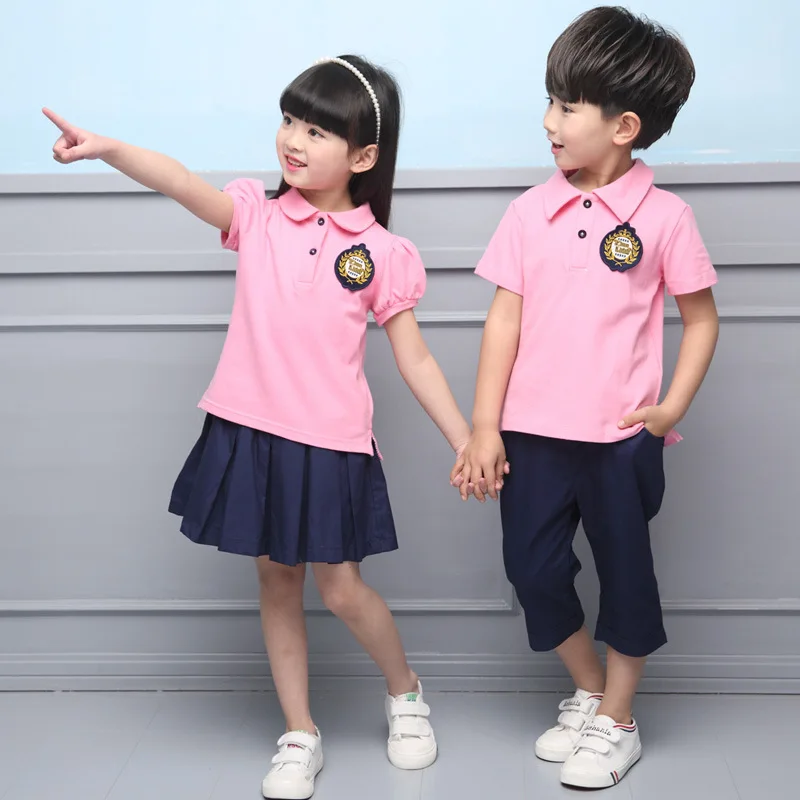 Комплекты школьной формы для мальчиков и девочек-подростков хлопковая футболка +