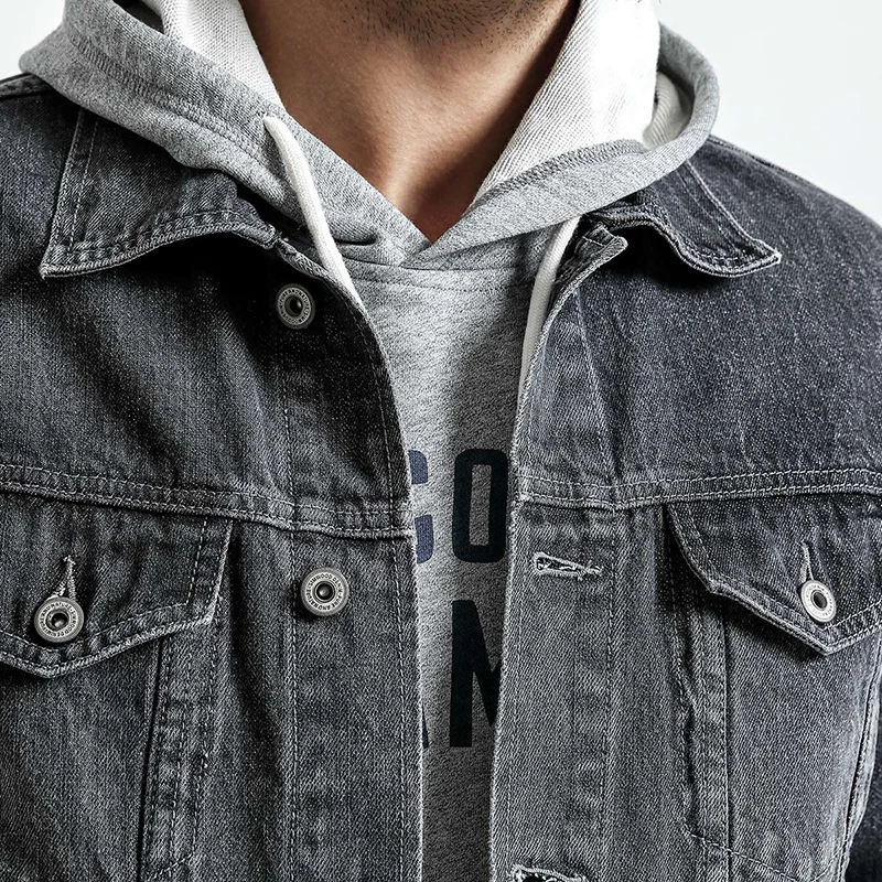 Simwood 2018 на весну и зиму новая джинсовая куртка Для мужчин Slim Fit Мода Большие джинсы верхняя одежда