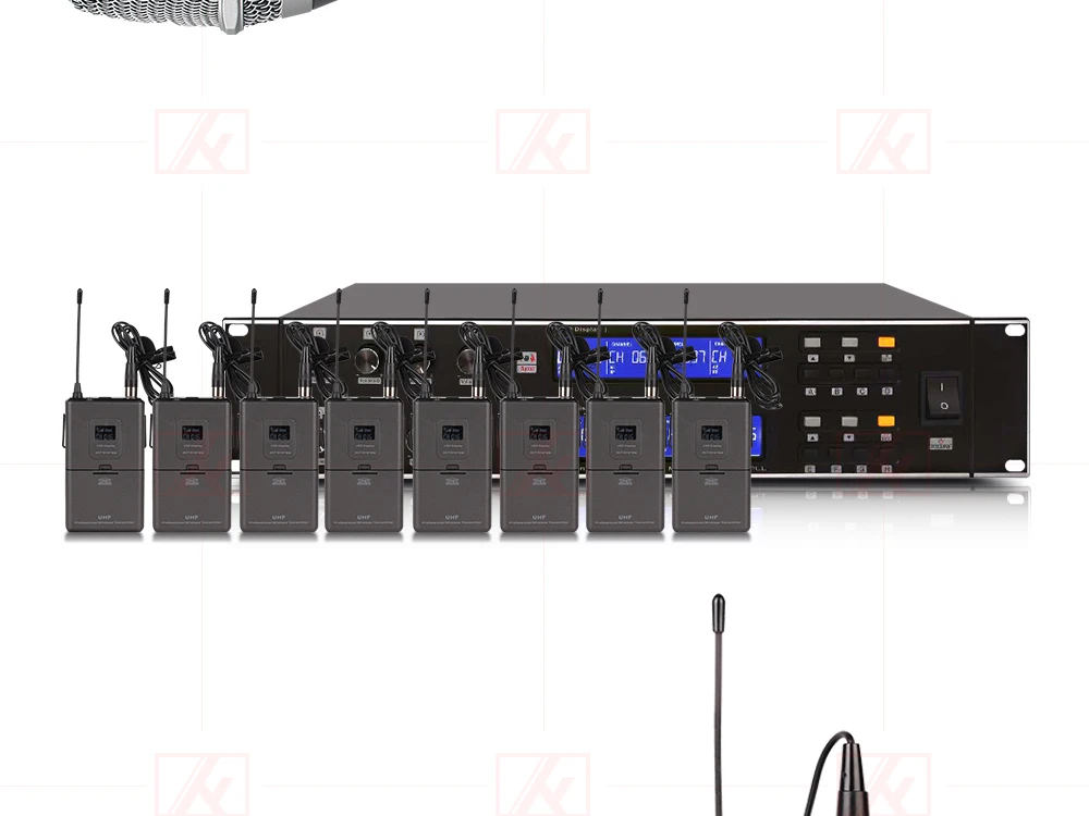 ERZHEN Профессиональная Беспроводная микрофонная система UHF8 канальный ручной отворотом конденсаторная гарнитура караоке микрофон студия 900GTAmic