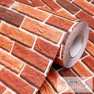 2019 Виниловые обои с 3D кирпичным камнем, современный ретро ресторан, декор для гостиной, настенные наклейки, водостойкие обои в рулоне - Цвет: 2019