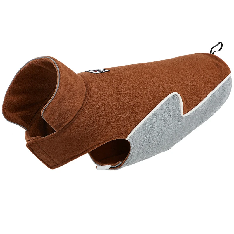 Одежда для собак пальто двухсторонняя флисовая зимняя теплая одежда домашних