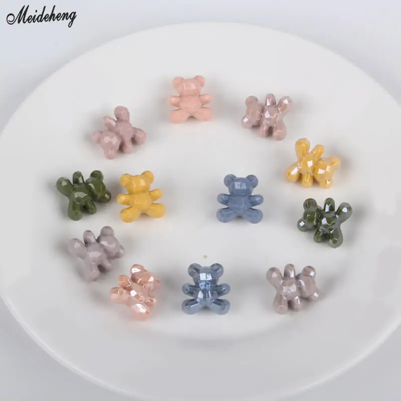 Модные японские и корейские Детские бусины сделай сам с медведем ювелирные