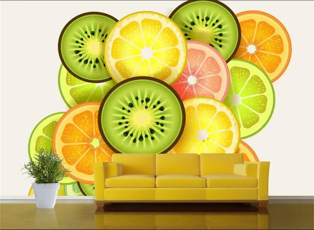 3D обои фрески/нетканые/пользовательские фото обои/Мода фрукты мультфильм/3d ТВ