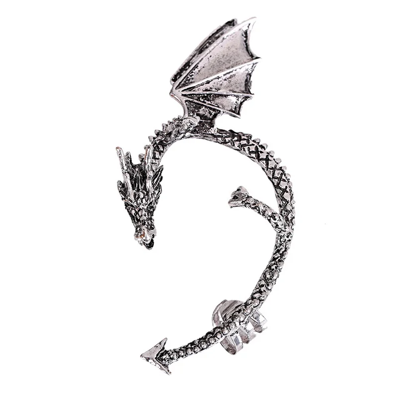 fashion retro gothic punk dragon-shaped earless ear clip earrings jewelry