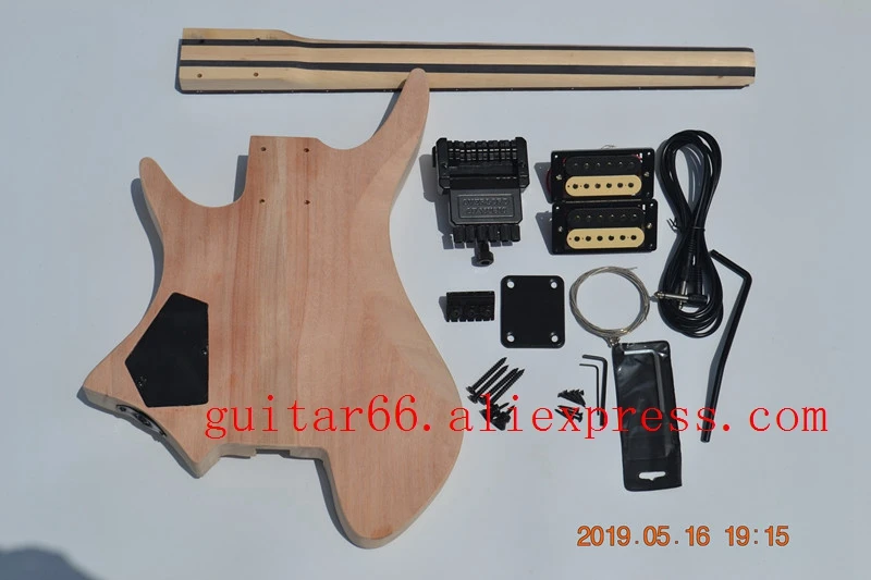 unpaint верхом из обожжённого Клёна с Безголовый электрогитара BJ-186