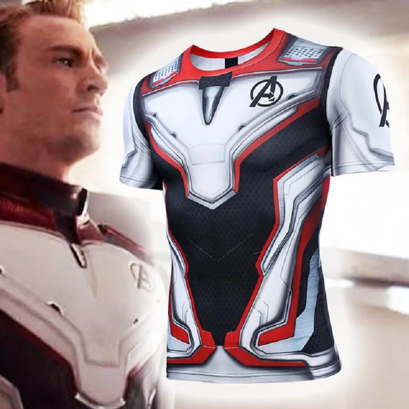 Косплей Мстители 4 Endgame футболка с 3D принтом спортивная быстросохнущая дышащая
