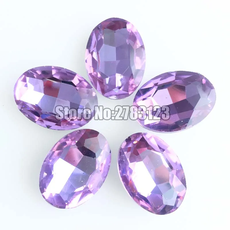 Бесплатная доставка кристалл из стекла AAA фиолетовая овальная форма стразы