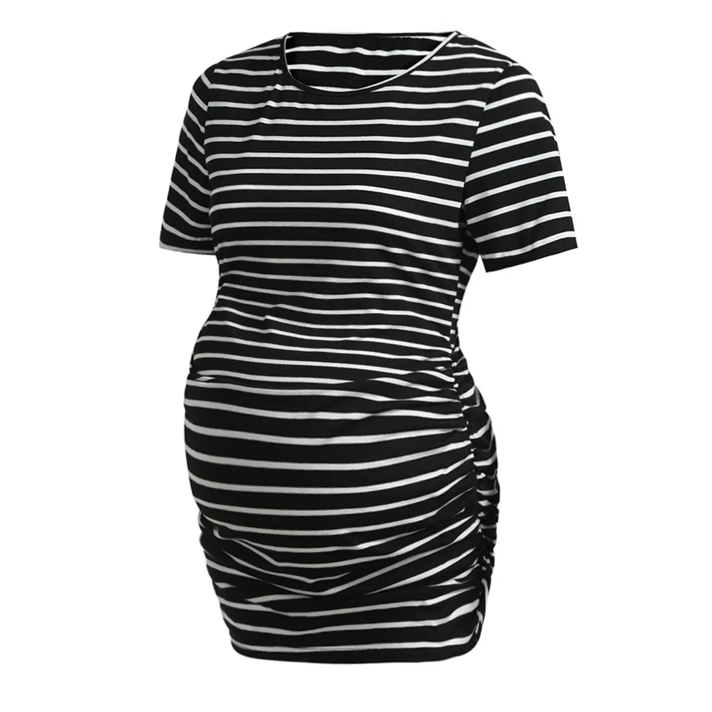 Блузка для беременных umstandard хлопковая повседневная одежда в полоску с короткими