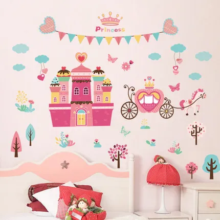 

DIY Cartoon Castle PVC Wall Sticker Lovely Girl Kids Room Home Decoration Wallpaper Adhesive Poster