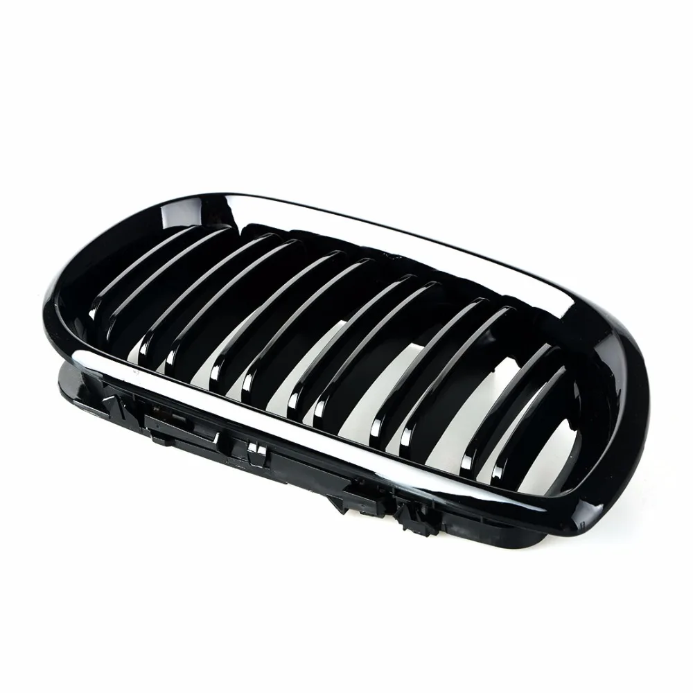 2 шт. автомобильный стиль черный глянец Передняя почка двойная планка гриль