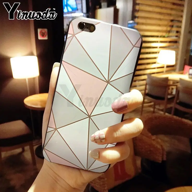 Yinuoda Red Rose Power Girl мраморный мягкий силиконовый черный чехол для телефона iPhone 5 5Sx 6 7