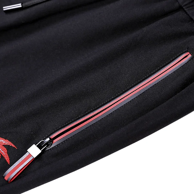 Брюки мужские с вышивкой в виде кленовых листьев 2018|Повседневные брюки| |